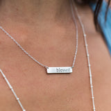 Blessed Bar Necklace | Sterling Silver
