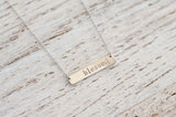 Blessed Bar Necklace | Sterling Silver