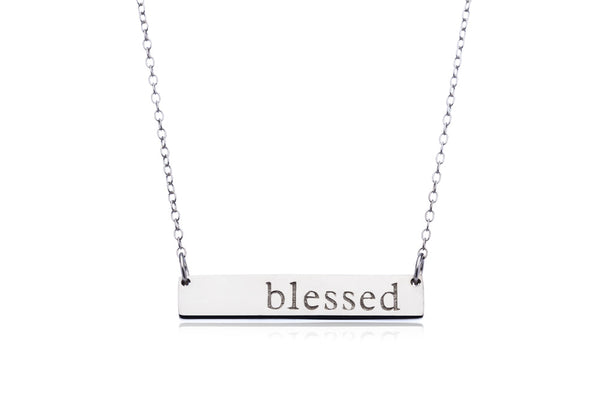 Blessed Bar Necklace | Sterling Silver