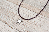 Chinese Love necklace with purple