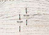 Dragonfly earrings with turquoise accents