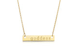 Goddess Bar Necklace | 14K Gold