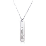 Grateful Bar Necklace | Sterling Silver