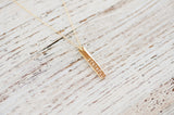Grateful Bar Necklace | 14K Gold