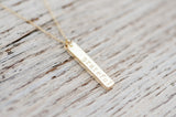 Grateful Bar Necklace | 14K Gold