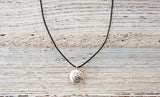 Large Om necklace on black cord
