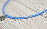 Mini Om necklace with double blue