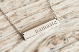 Namaste Bar Necklace | Horizontal Silver