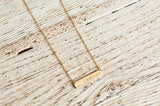 Namaste Bar Necklace | Horizontal 14K Gold