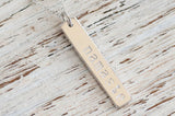 Namaste Bar Necklace | Vertical Sterling Silver