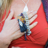 ShivaShakti mala | Citrine, Amethyst and Aquamarine