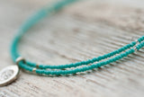 Silver Om anklet with double turquoise