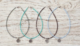 Silver Om anklet with chocolate