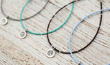 Silver Om anklet with chocolate