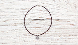 Silver Om anklet with chocolate
