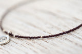 Silver Om anklet with chocolate