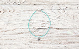 Silver Om anklet with turquoise