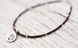 Silver Om bracelet with chocolate