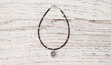 Silver Om bracelet with chocolate