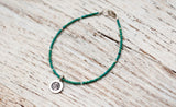 Silver Om bracelet with turquoise