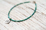 Silver Om bracelet with turquoise