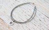 Silver Om bracelet with double silver