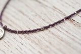 Small Om necklace with purple plum