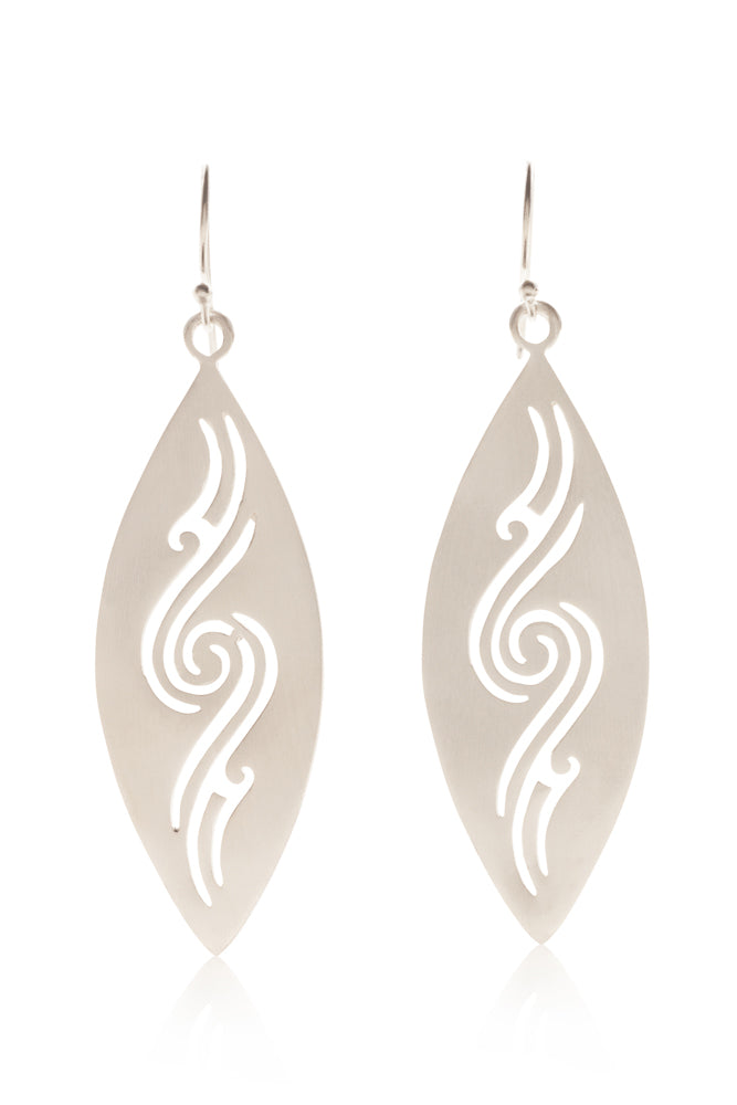 Surfboard Waveflow Earrings | Large, Sterling Silver