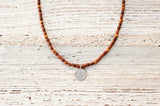 Wooden Om necklace with bayong accents