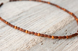 Wooden Om necklace with bayong accents