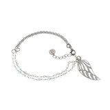 Aquamarine angel wing bracelet