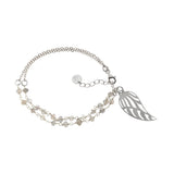 Labradorite angel wing bracelet
