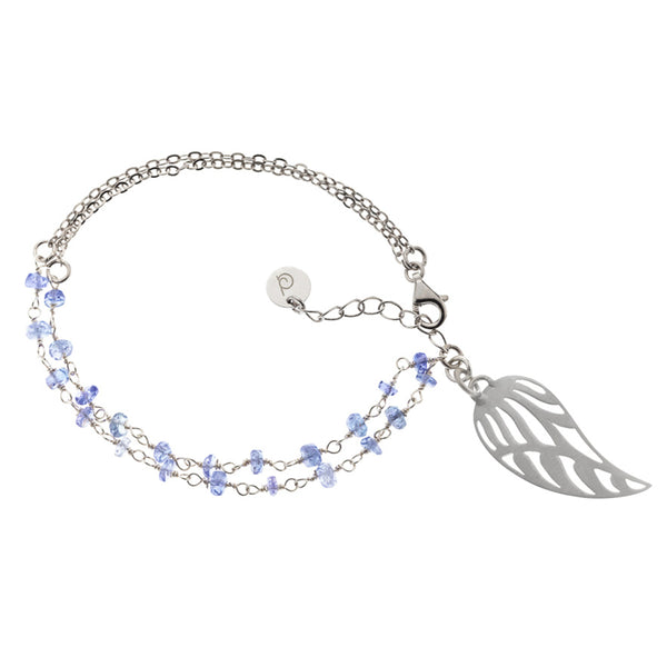 Tanzanite angel wing bracelet