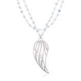 Aquamarine angel wing necklace | Large wing