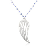 Tanzanite angel wing necklace | Large wing