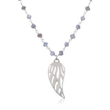 Labradorite angel wing necklace | Small wing