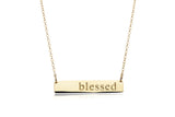 Blessed Bar Necklace | 14K Gold