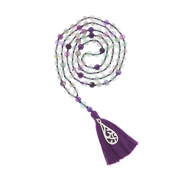 Fluorite Mala beads for clarity
