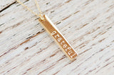 Grateful Bar Necklace | 14K Gold
