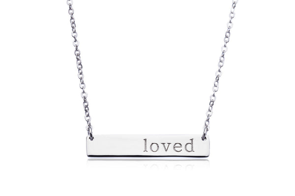 Loved Bar Necklace | Sterling Silver