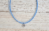 Mini Om necklace with double blue