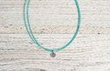 Mini Om necklace with turquoise green