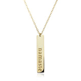 Namaste Bar Necklace | Vertical 14K Gold