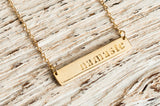Namaste Bar Necklace | Horizontal 14K Gold