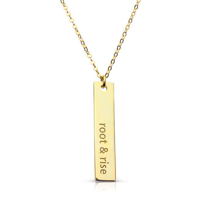 "Root & Rise" Bar Necklace | 14K Gold