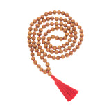 Sandalwood Mala beads for peace and calm | Red tassel