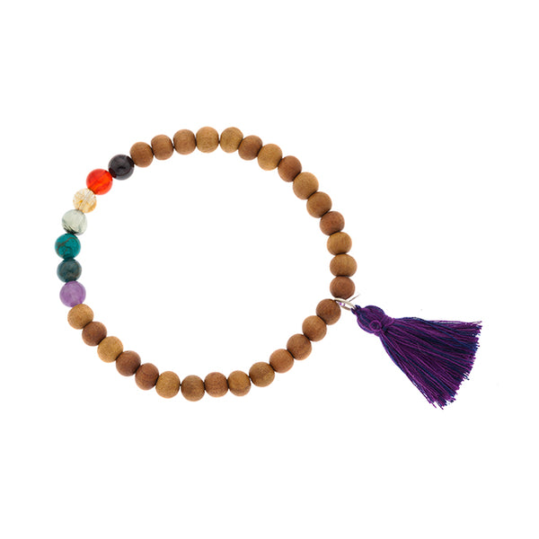 Chakra and Sandalwood Wrist Mala
