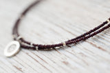 Silver Om anklet with double chocolate