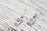 Silver lotus earrings