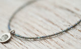 Silver Om anklet with silver